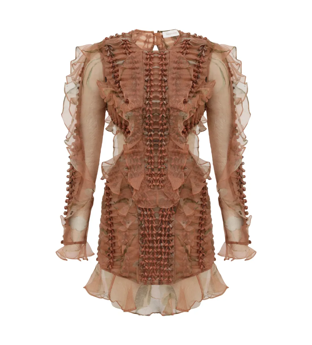 Zimmermann Illuminate Braided Mini Dress Cotton Candy Size 0 for rent on The Volte - main image