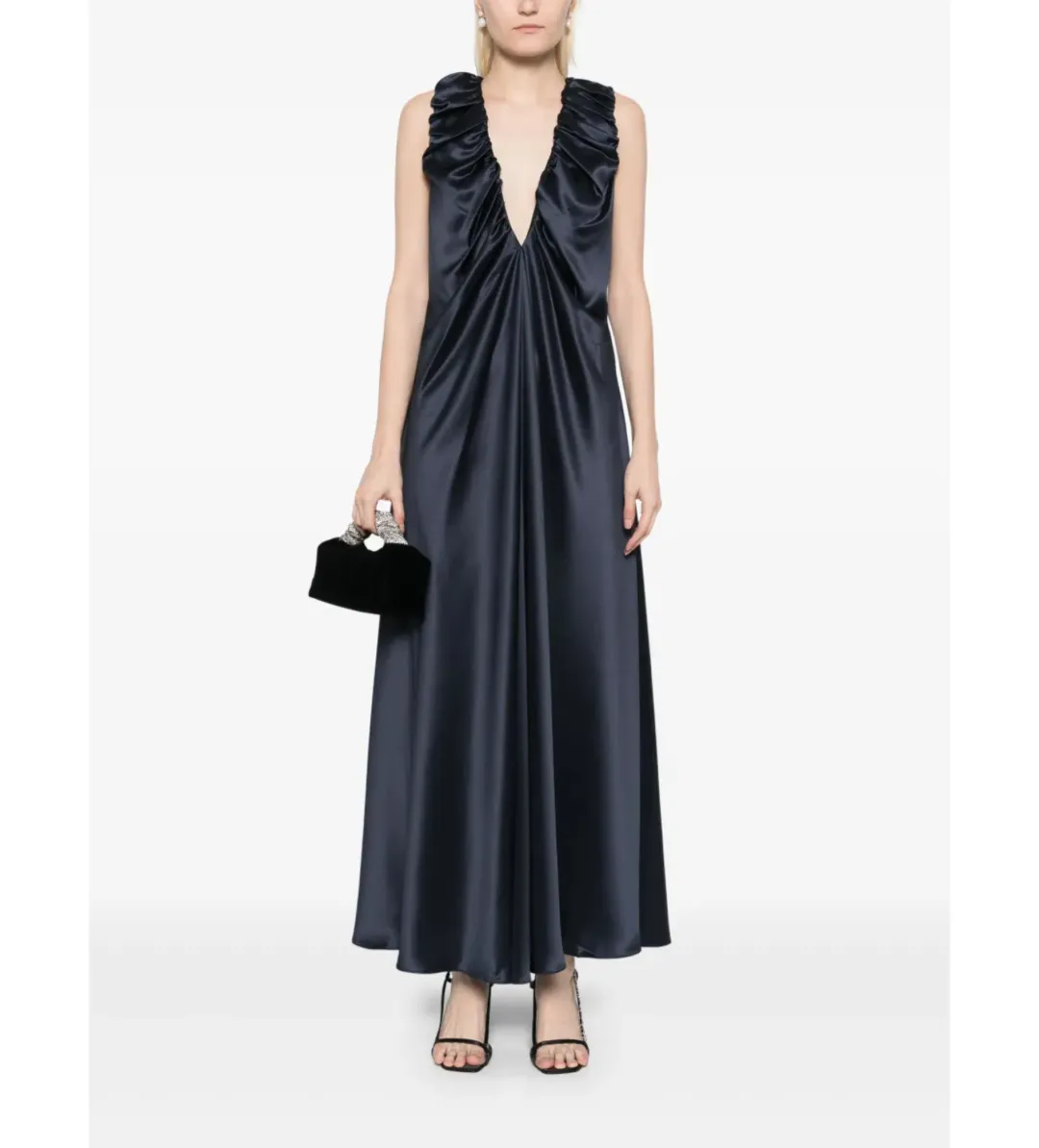 Acler Patterson Maxi Dress Navy Size 8 for rent on The Volte - main image