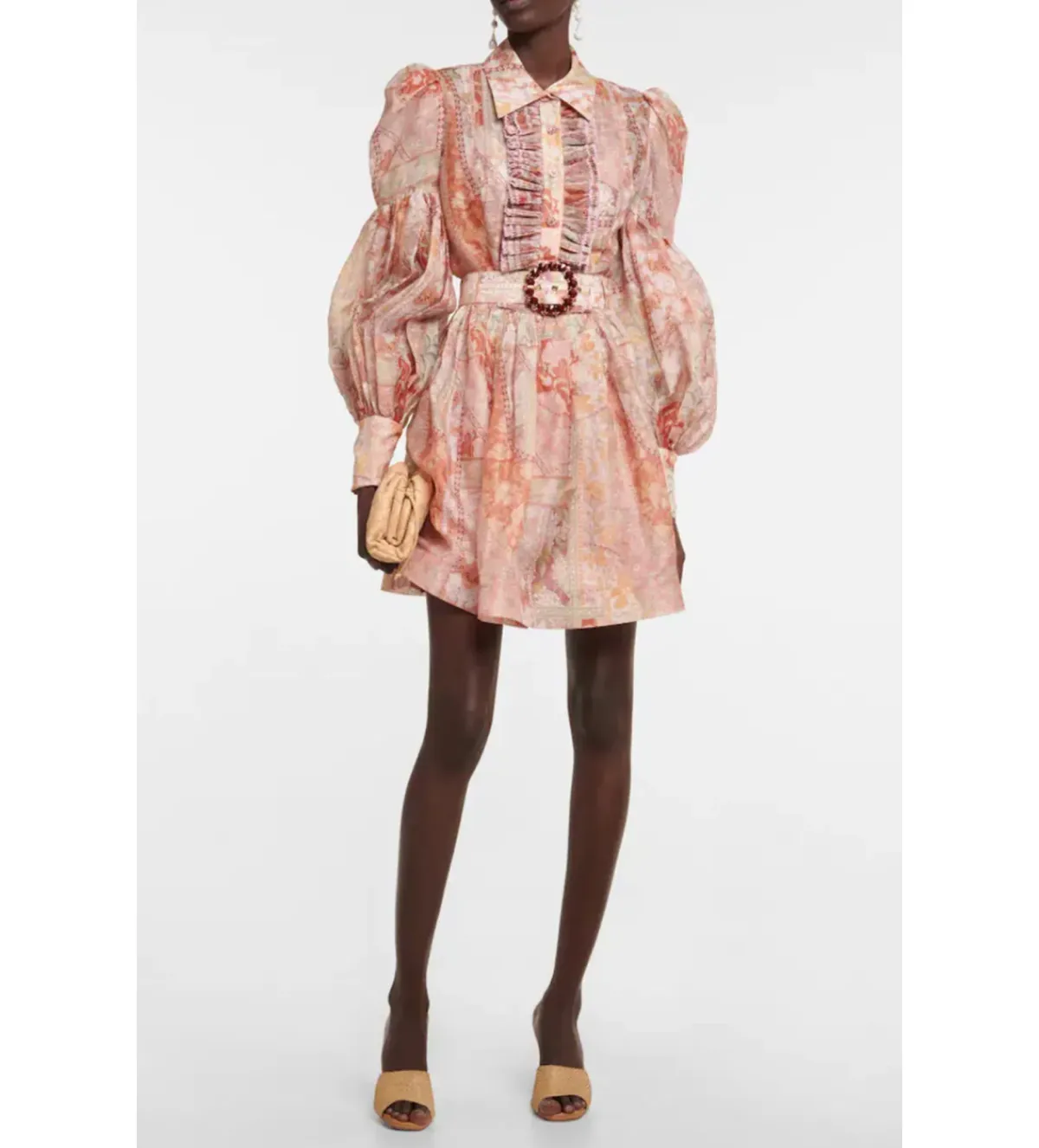 Zimmermann Kaleidoscope Tuxedo Frill Mini Dress Size 0 / AU 8 - Image 1