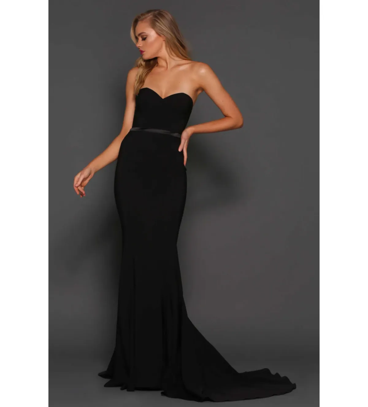 Elle Zeitoune Arianna Gown Black Size 16 for rent on The Volte - main image
