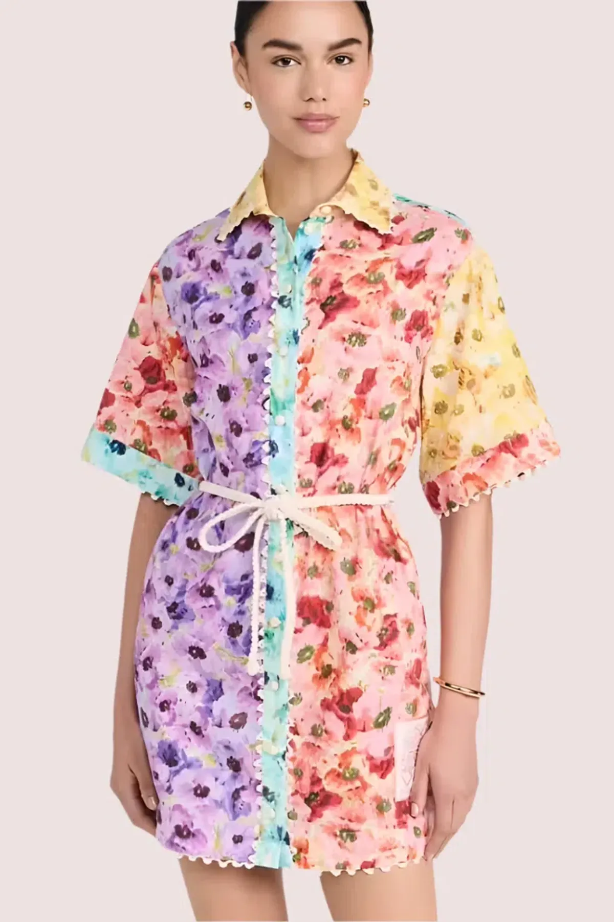 Zimmermann Lightburst Mini Shirt Dress Size AU 10 - Image 1