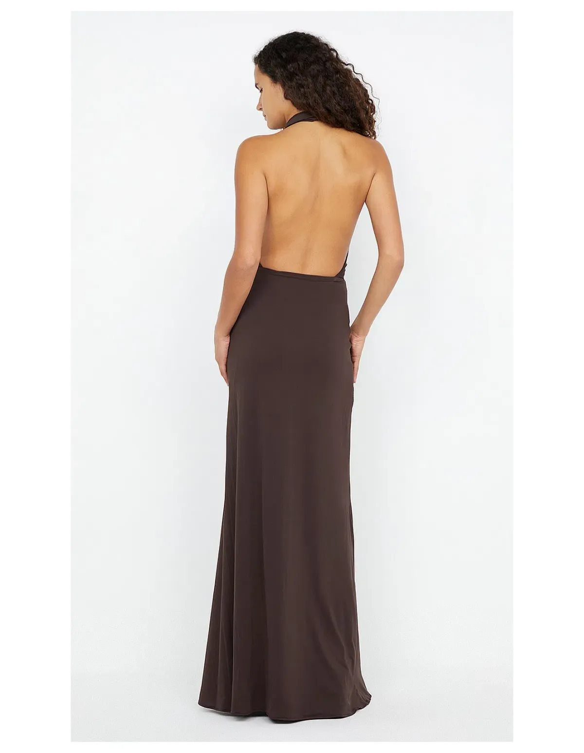 Bec and Bridge Nessie Cowl Neck Maxi Dress Dark Chocolate Size AU 12 - Image 3
