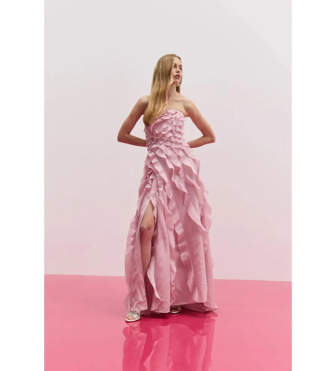 Aje Allaire Gown in Chalk Pink Size AU 8 for rent on The Volte - main image