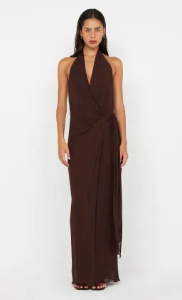 Bec & Bridge Soneva Wrap Dress Dark Chocolate Size AU 8 for rent on The Volte - image 1