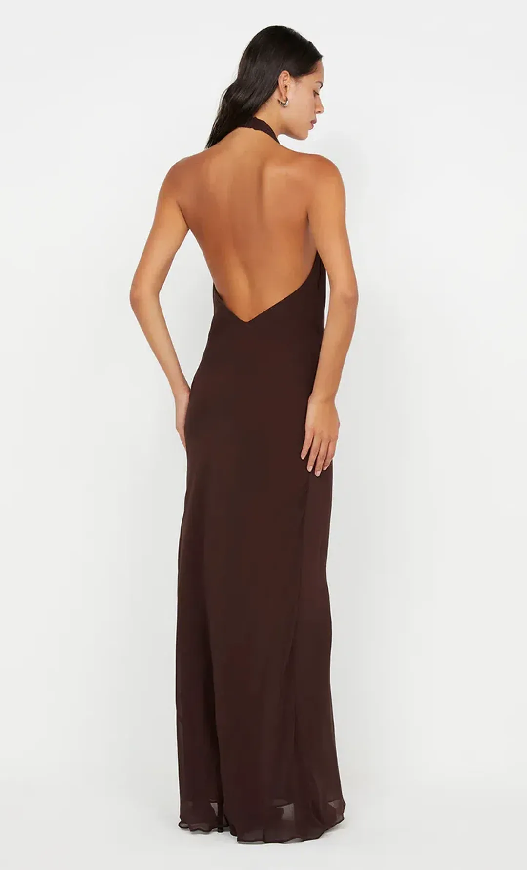 Bec & Bridge Soneva Wrap Dress Dark Chocolate Size AU 8 for rent on The Volte - main image