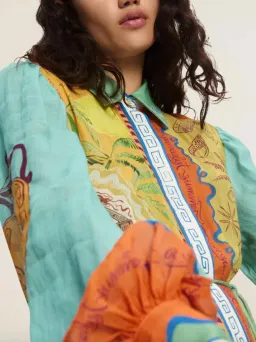 Alemais Surrealist Summer Ramie Shirtdress Midi Dress Print Size 16 for rent on The Volte - image 1