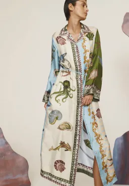 Alémais Bath House Silk Shirtdress Midi Dress Print Size 16 for rent on The Volte - image 4