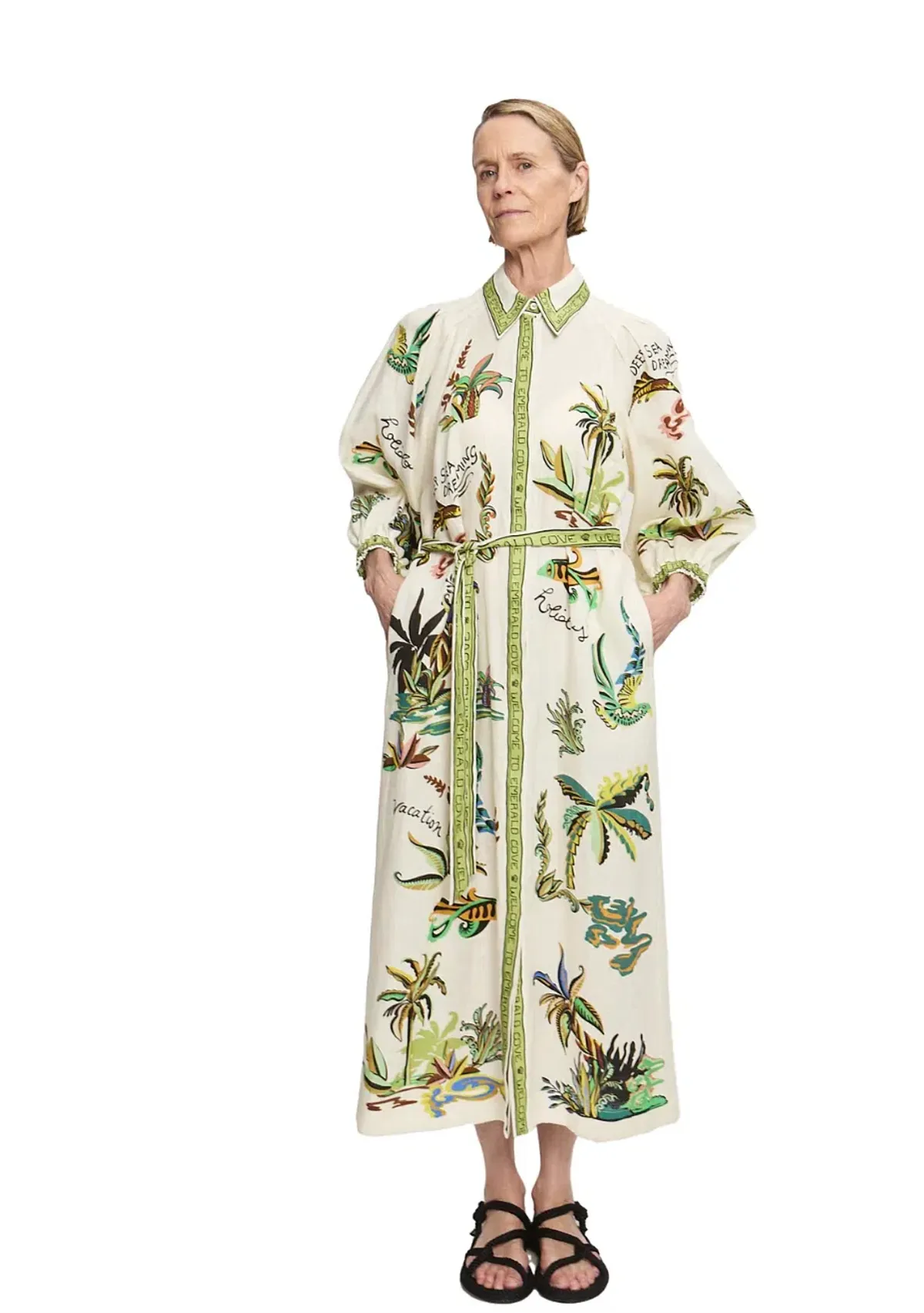 Alémais Day Dream Shirtdress Maxi Dress Print Size 16 - Image 4