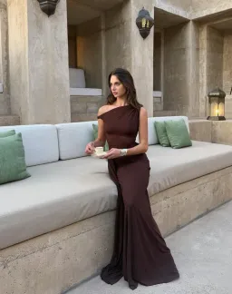 Misha The Sisal Mesh Dress ESPRESSO Size 10 for rent on The Volte - image 8