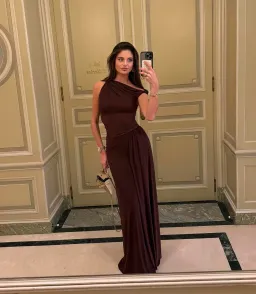 Misha The Sisal Mesh Dress ESPRESSO Size 10 for rent on The Volte - image 7