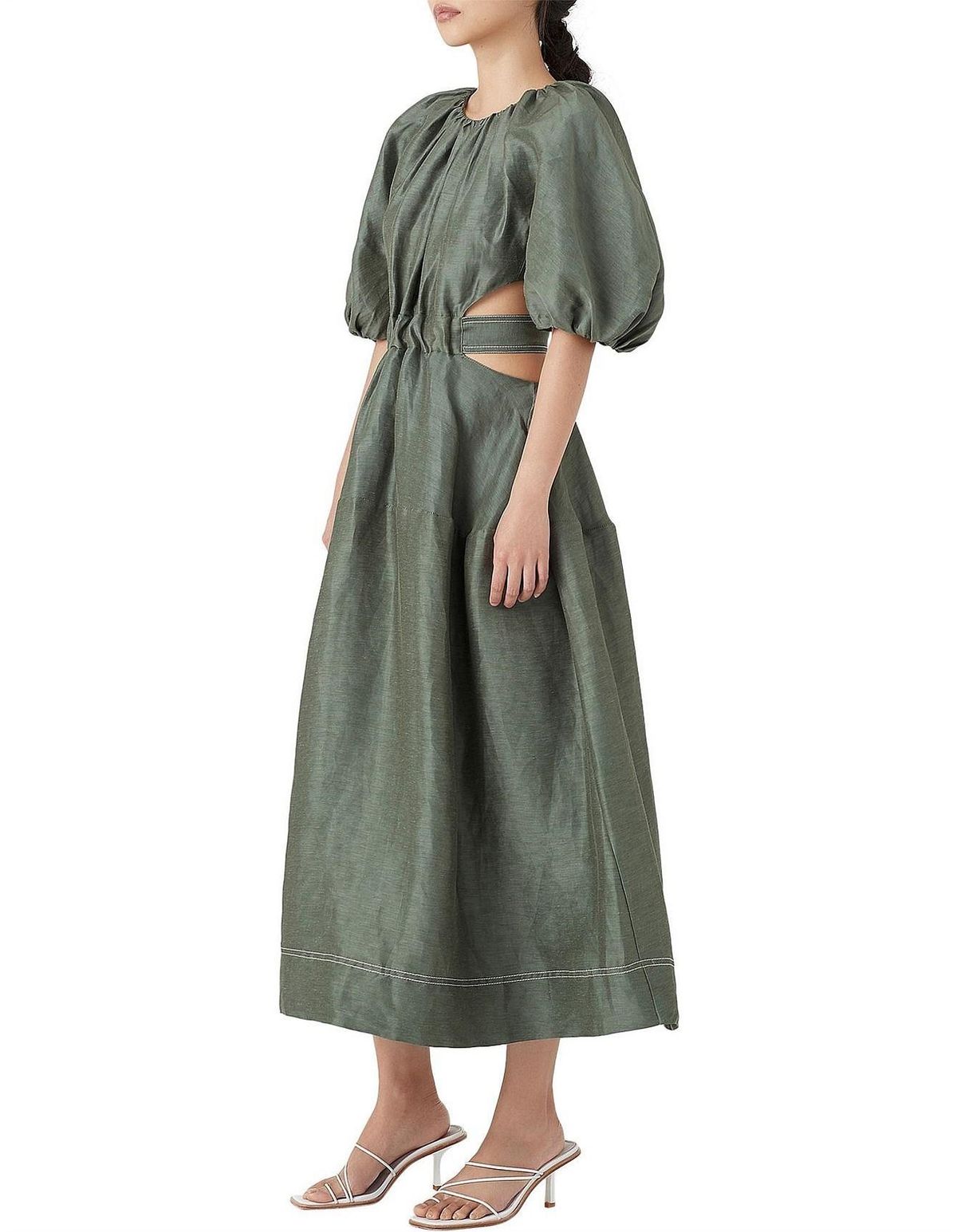 Aje Mimosa Cutout Midi Dress Green Size 8 - Image 2