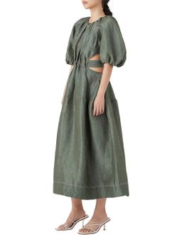 Aje Mimosa Cutout Midi Dress Green Size 8 for rent on The Volte - image 2