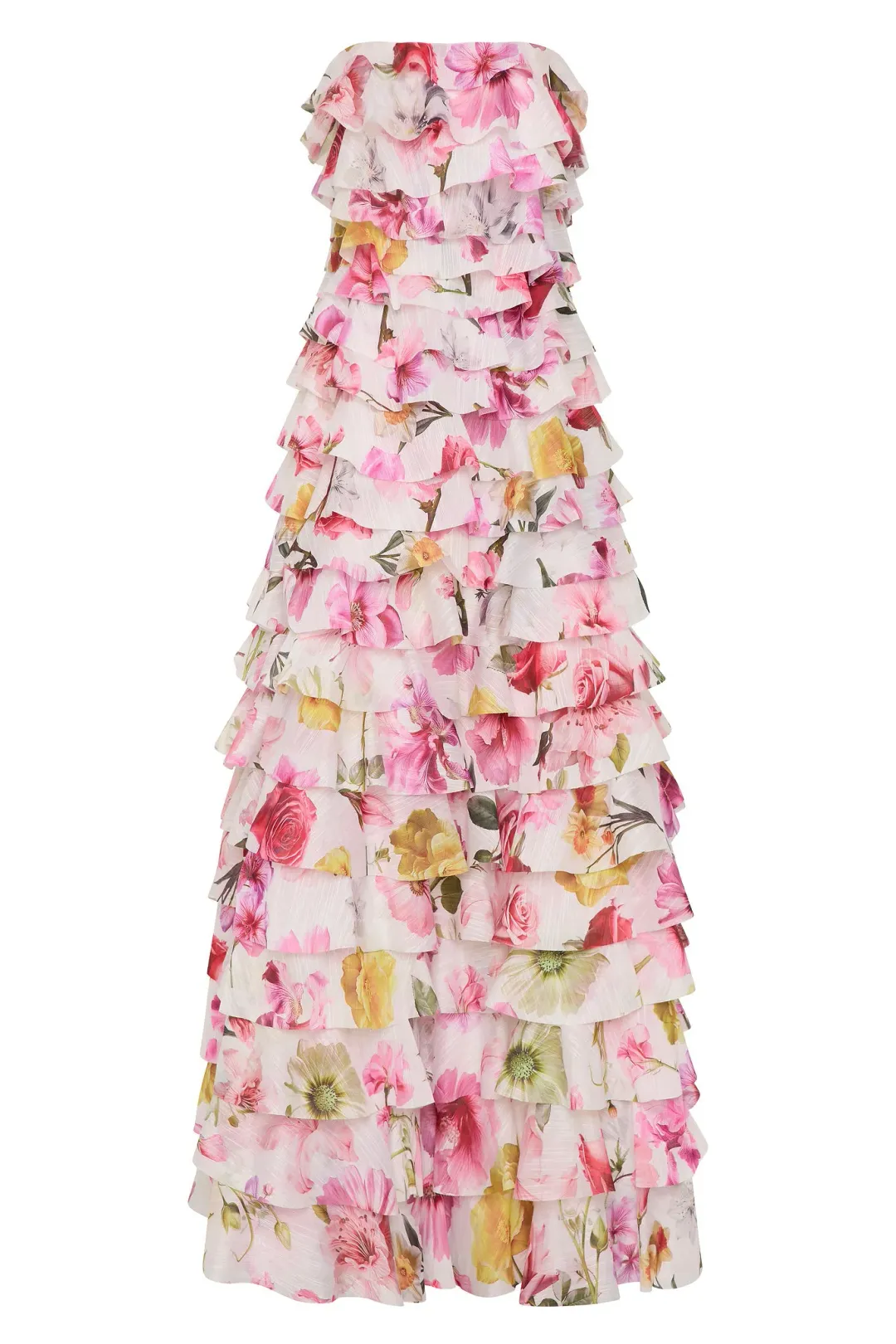 Aje Fleur Pleated Gown Dress Collage Floral Size 10 for rent on The Volte - main image