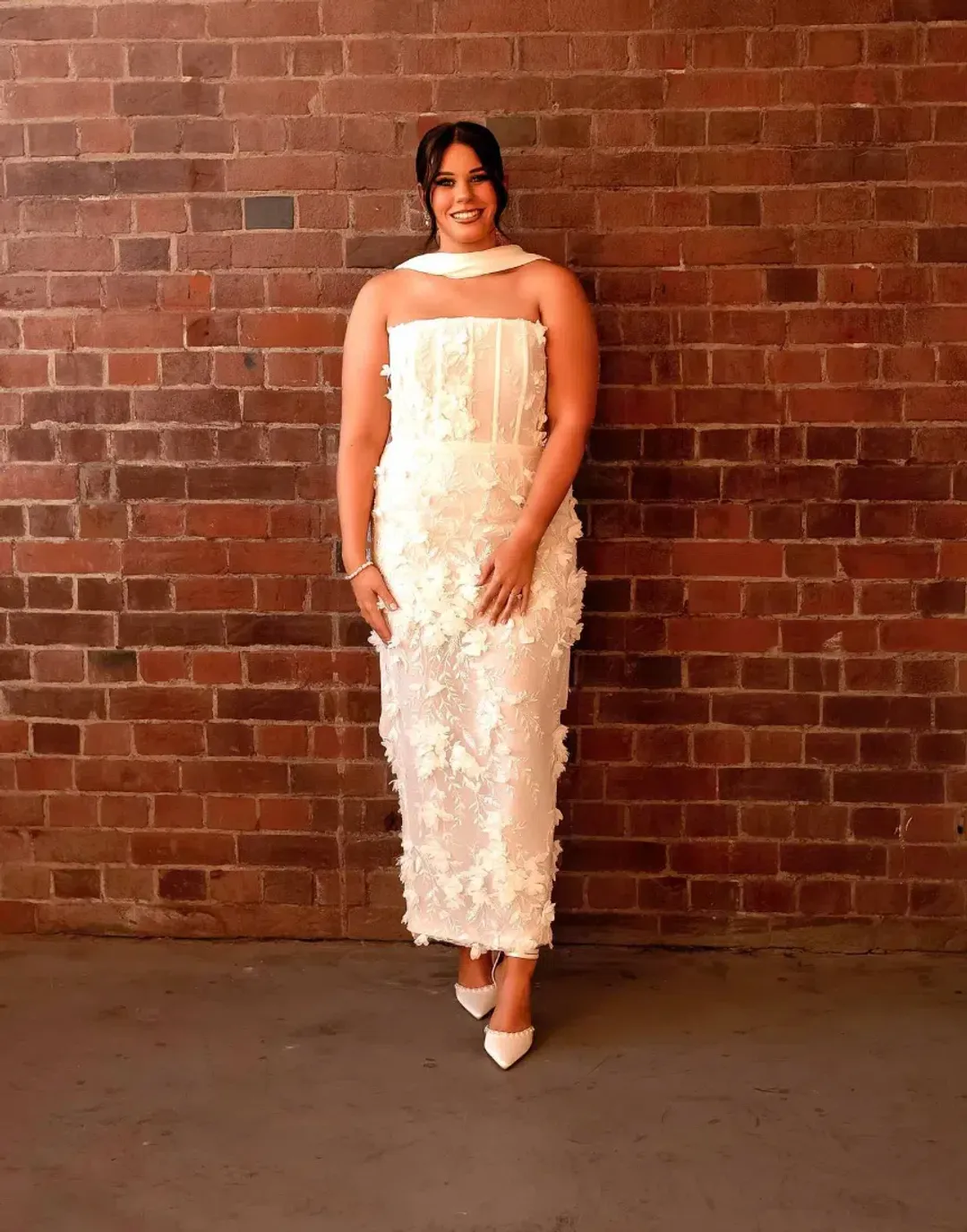 Eliya The Label Paulina Midi Dress White Size 14 for rent on The Volte - main image