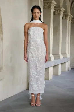 Eliya The Label Paulina Midi Dress White Size 14 for rent on The Volte - image 3