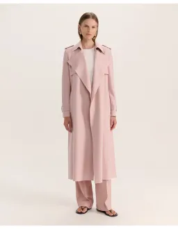 Saba Karla Longline Trench Coat Pink Salt Size AU 6 for rent on The Volte - image 1
