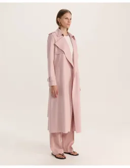 Saba Karla Longline Trench Coat Pink Salt Size AU 6 for rent on The Volte - image 5