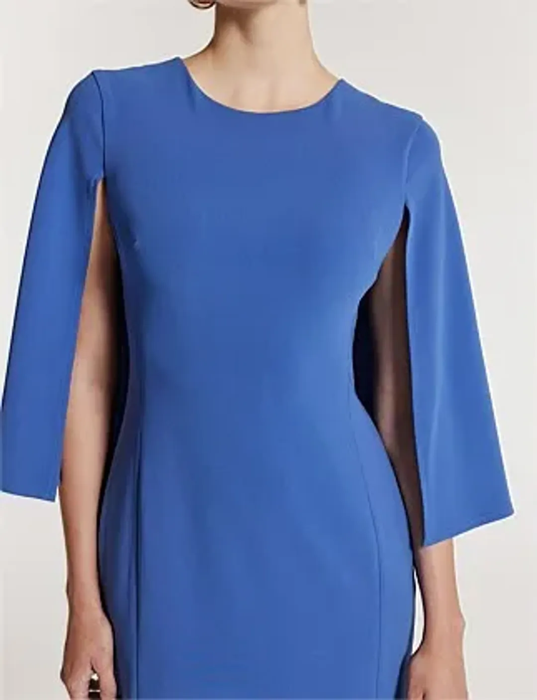 Perri Cutten Cape Sleeve Dress in Blue Size AU 16 for rent on The Volte - main image