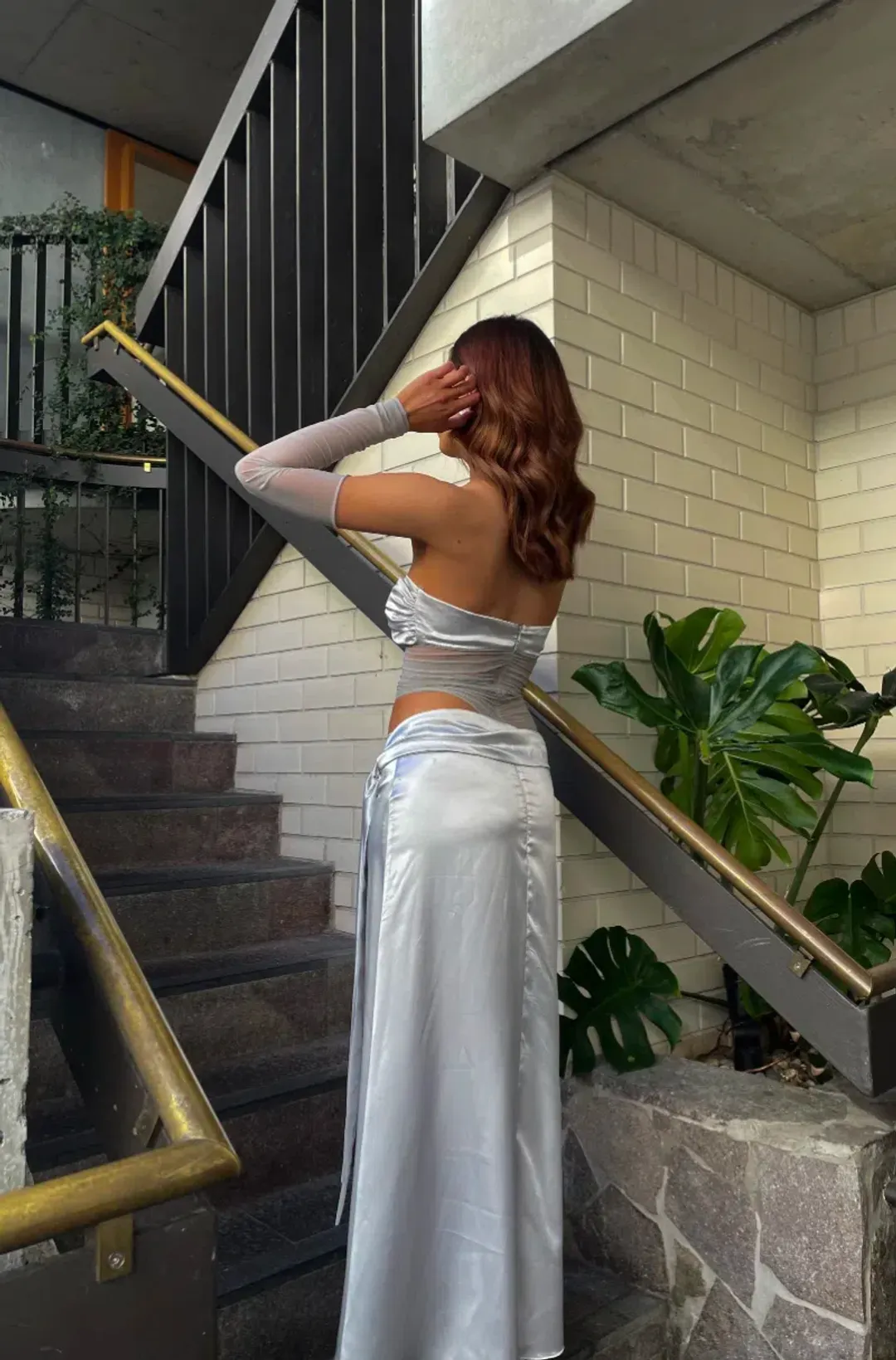 Lane + Sass Emilia Dress Grey Size XS / AU 6 for rent on The Volte - main image