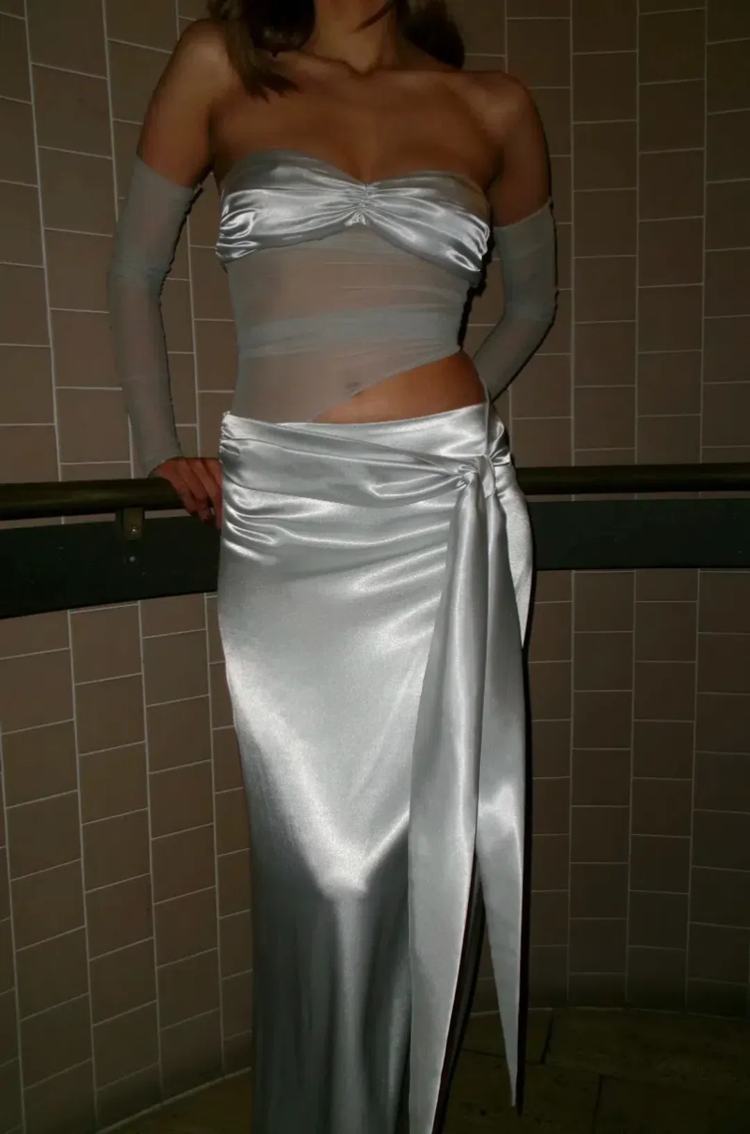 Lane + Sass Emilia Dress Grey Size XS / AU 6 for rent on The Volte - main image