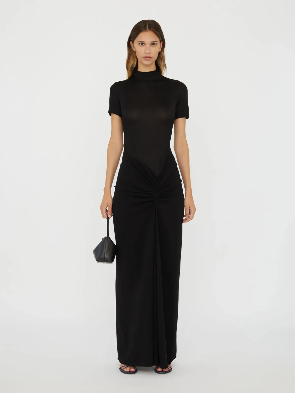 Christopher Esber Fusion Ruched Tee Gown Black Size 8 - Image 1