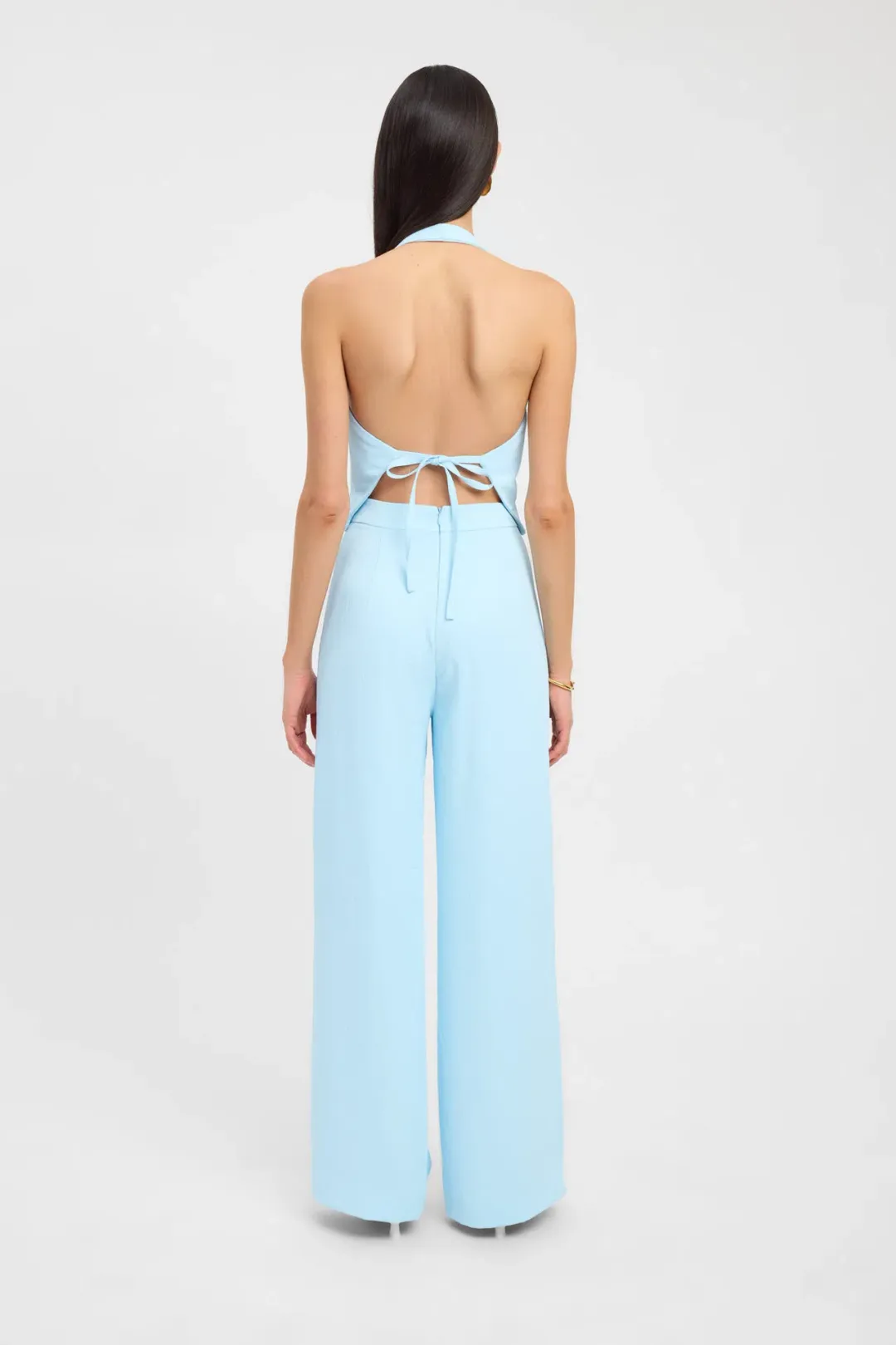 Kookai Oyster Backless Vest and Willow Pants Set Cloud Blue Size 10 for rent on The Volte - main image