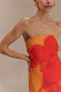 Meshki Amaya Strapless Maxi Dress Koi Orchid Print Size S/AU 8 for rent on The Volte - image 3