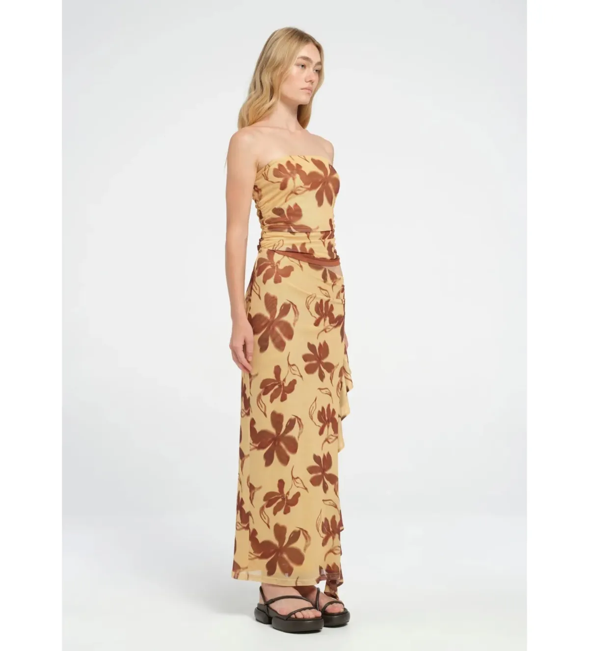Benni Bindi Maxi Dress in Butter Floral Size AU 10 - Image 2