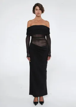 Benni Yasmin Off Shoulder Maxi Dress Black Size 10 for rent on The Volte - image 1