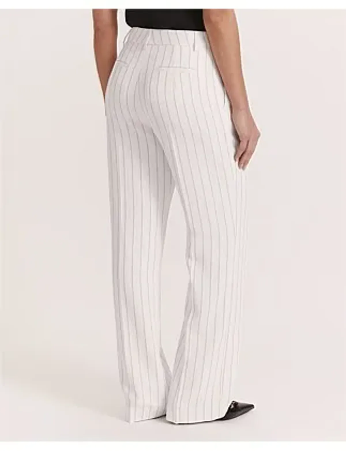 Saba Dharma Pinstripe Wide Leg Pants in White Size AU 6 - Image 5