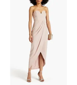 Shona Joy Strapless Draped Satin Maxi Dress Blush Size 14 for rent on The Volte - image 1