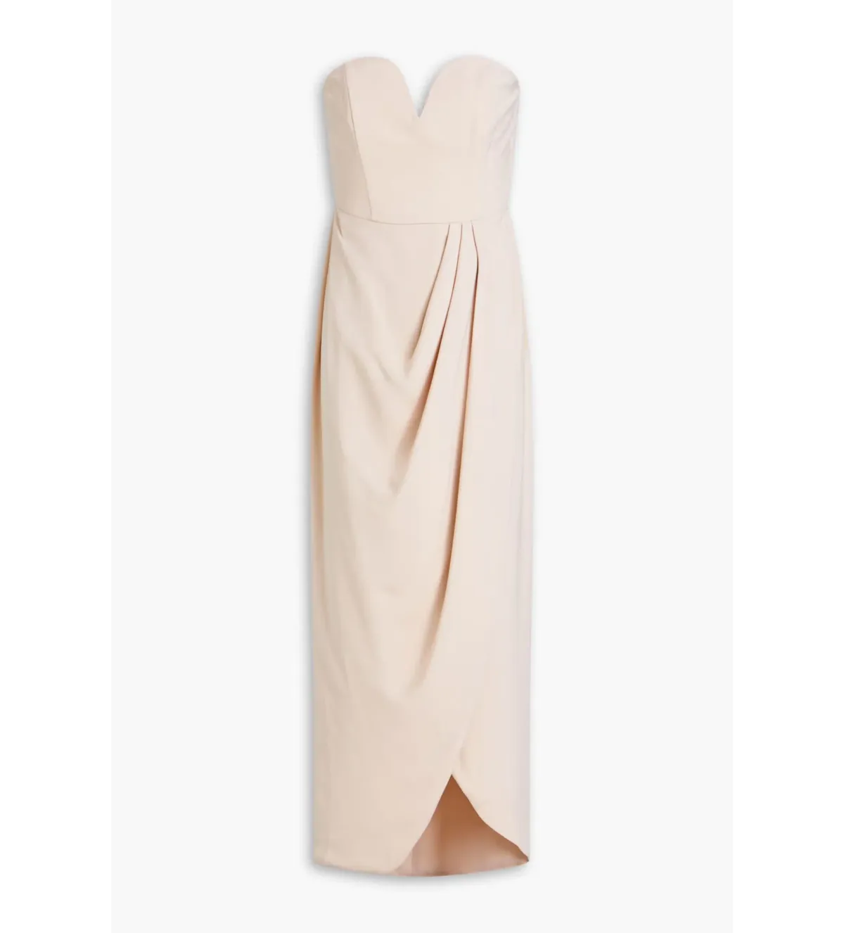 Shona Joy Strapless Draped Satin Maxi Dress Blush Size 14 - Image 3