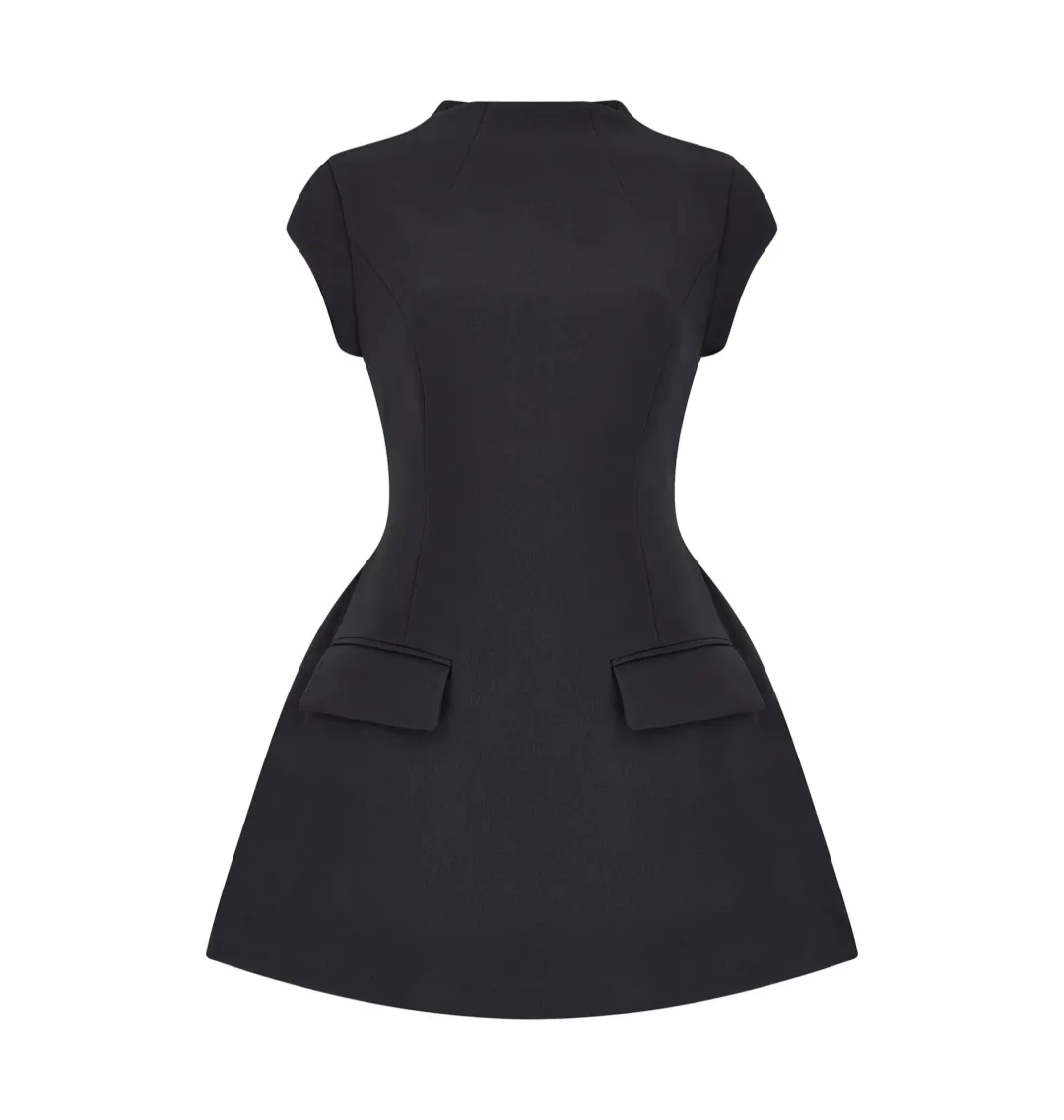Odd Muse The Ultimate Muse Cap Sleeve Mini Dress Black Size AU 8 for rent on The Volte - main image