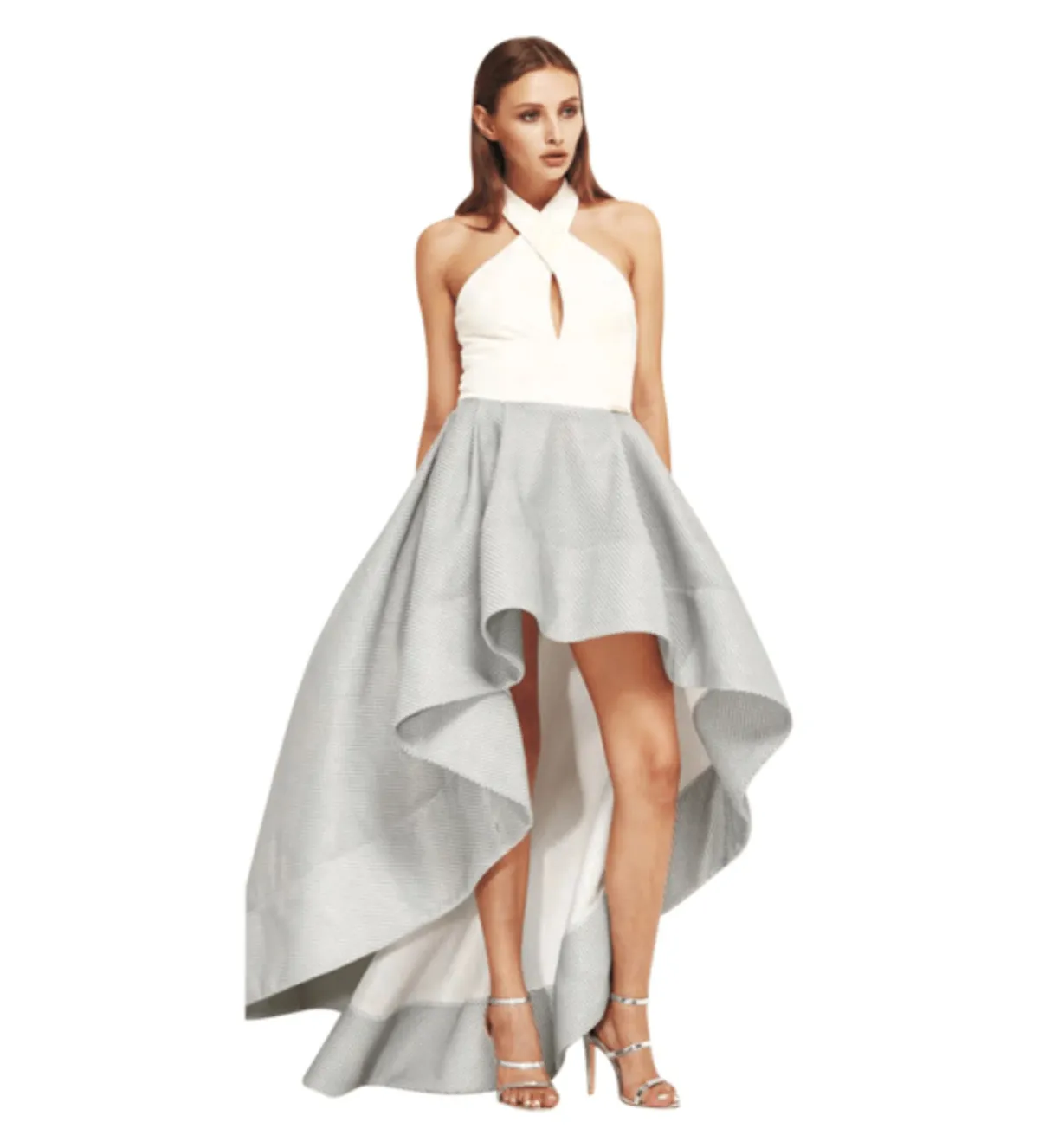 Bronx & Blanco Luna Gown Gray Multi Size 6 - Image 1