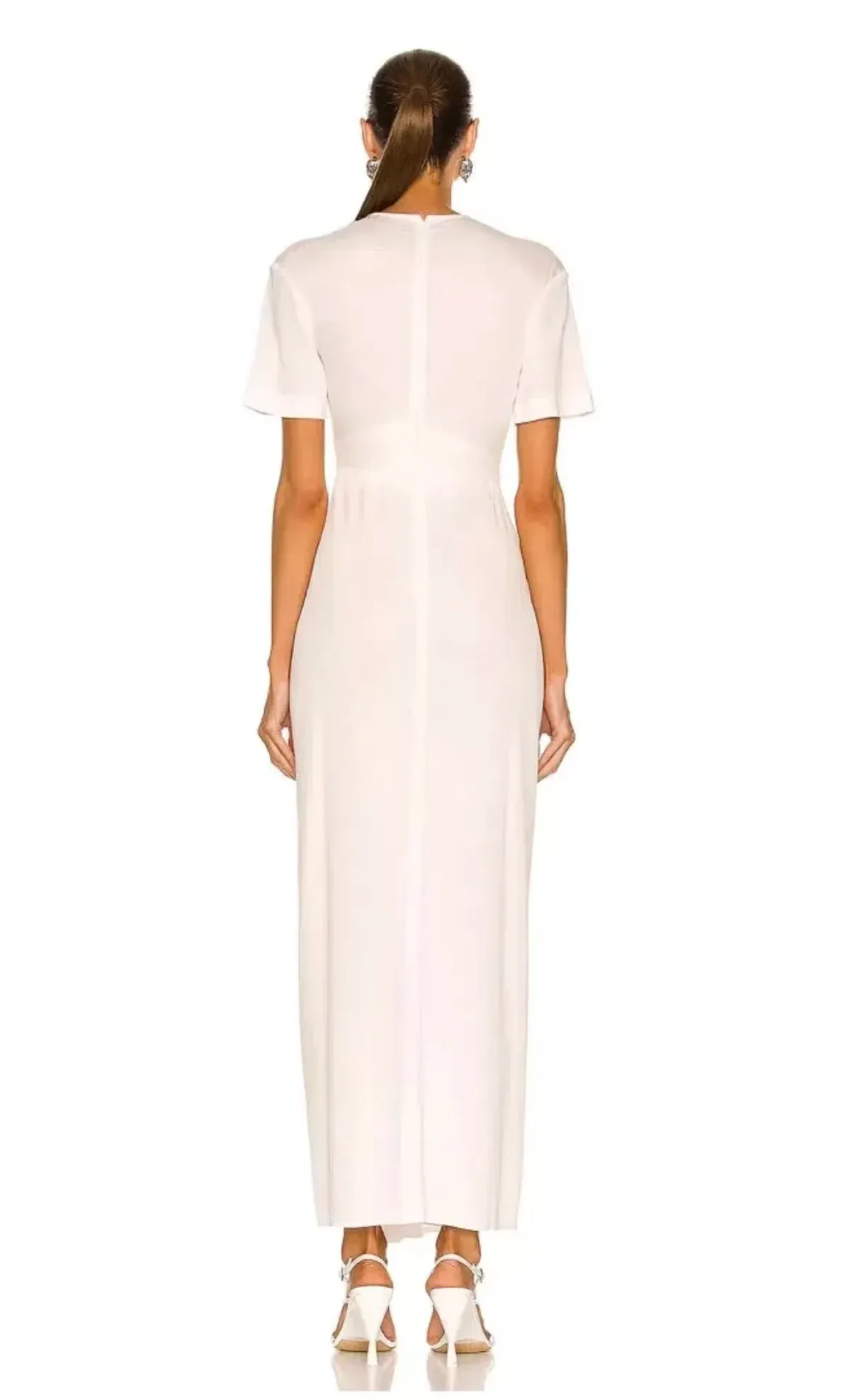 Christopher Esber White Ruched Tee Midi Dress White Size 6 - Image 2