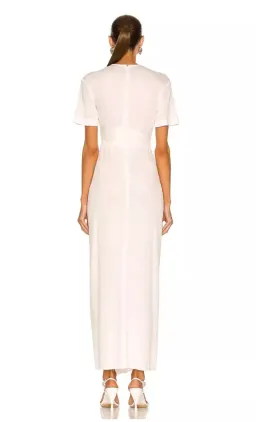 Christopher Esber White Ruched Tee Midi Dress White Size 6 for rent on The Volte - image 2