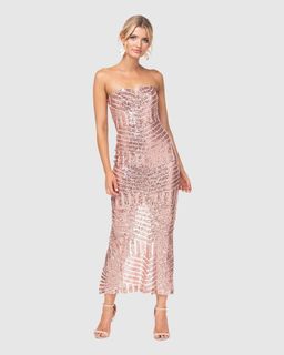 Pilgrim Mandalay Gown, Rose Gold size 8 for rent on The Volte - image 1