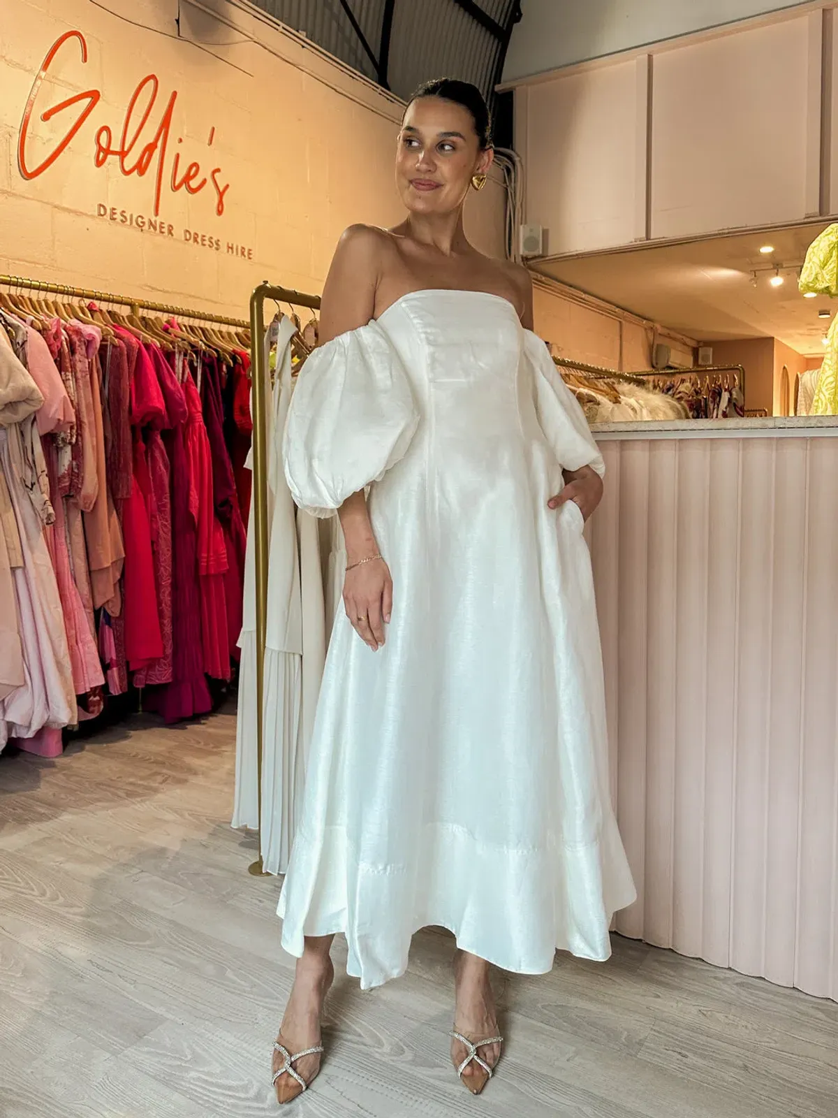 Aje Incarnation Midi Dress Ivory Size 14 - Image 6