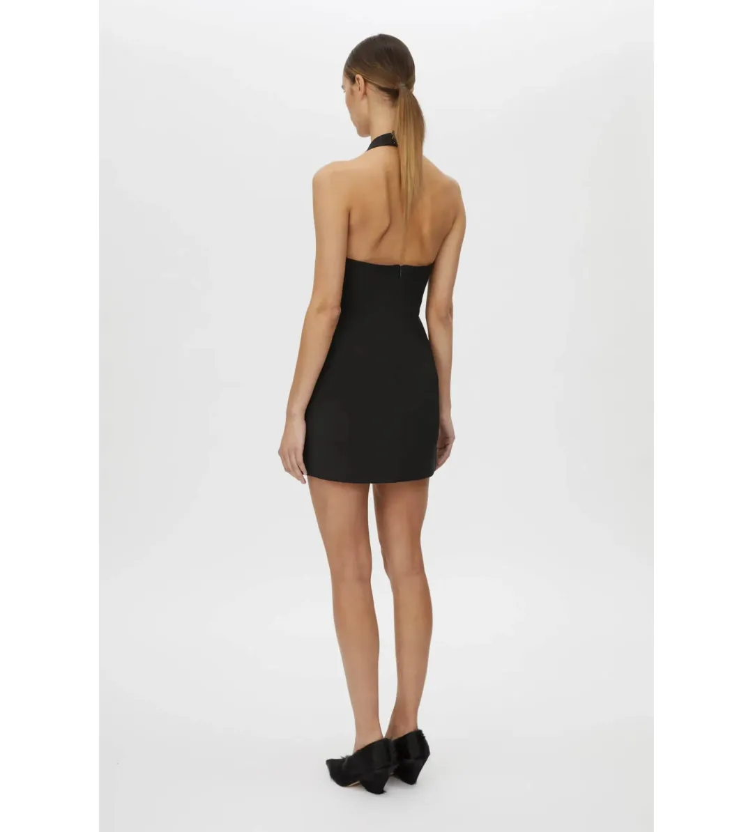 Camila And Marc Petra Halterneck Mini Dress in Black AU 8 for rent on The Volte - main image