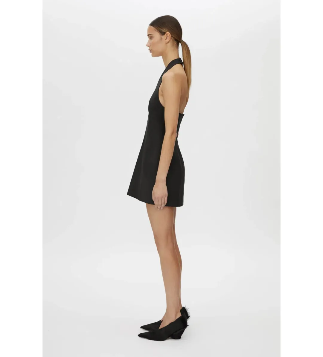 Camila And Marc Petra Halterneck Mini Dress in Black AU 8 for rent on The Volte - main image