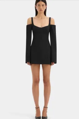 Sir Sandrine Long Sleeve Mini Dress Black Size 8 for rent on The Volte - image 1