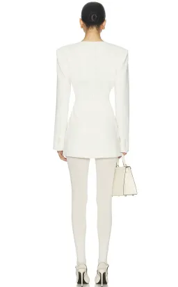 Helsa The Heavy Crepe Suit Mini Dress White Size XS / 6 for rent on The Volte - image 3