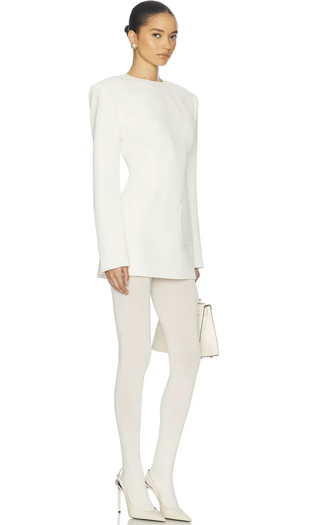 Helsa The Heavy Crepe Suit Mini Dress White Size XS / 6 for rent on The Volte - main image