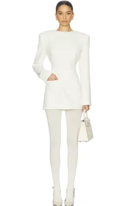Helsa The Heavy Crepe Suit Mini Dress White Size XS / 6 for rent on The Volte - image 1