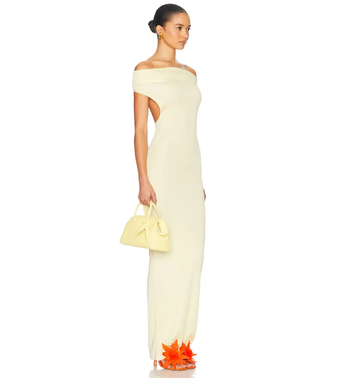 Helsa Aaliyah Maxi Knit Dress in Butter Yellow Size XS / AU 6 - 8 - Image 3
