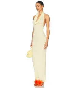 Helsa Aaliyah Maxi Knit Dress in Butter Yellow Size XS / AU 6 - 8 for rent on The Volte - image 4