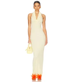 Helsa Aaliyah Maxi Knit Dress in Butter Yellow Size XS / AU 6 - 8 for rent on The Volte - image 1