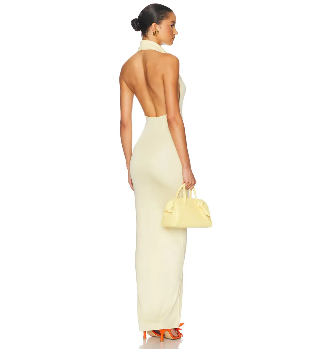 Helsa Aaliyah Maxi Knit Dress in Butter Yellow Size XS / AU 6 - 8 for rent on The Volte - main image