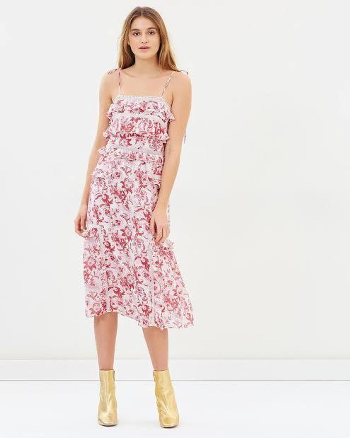 Stevie May floral Midi dress Size 12 for rent on The Volte - main image