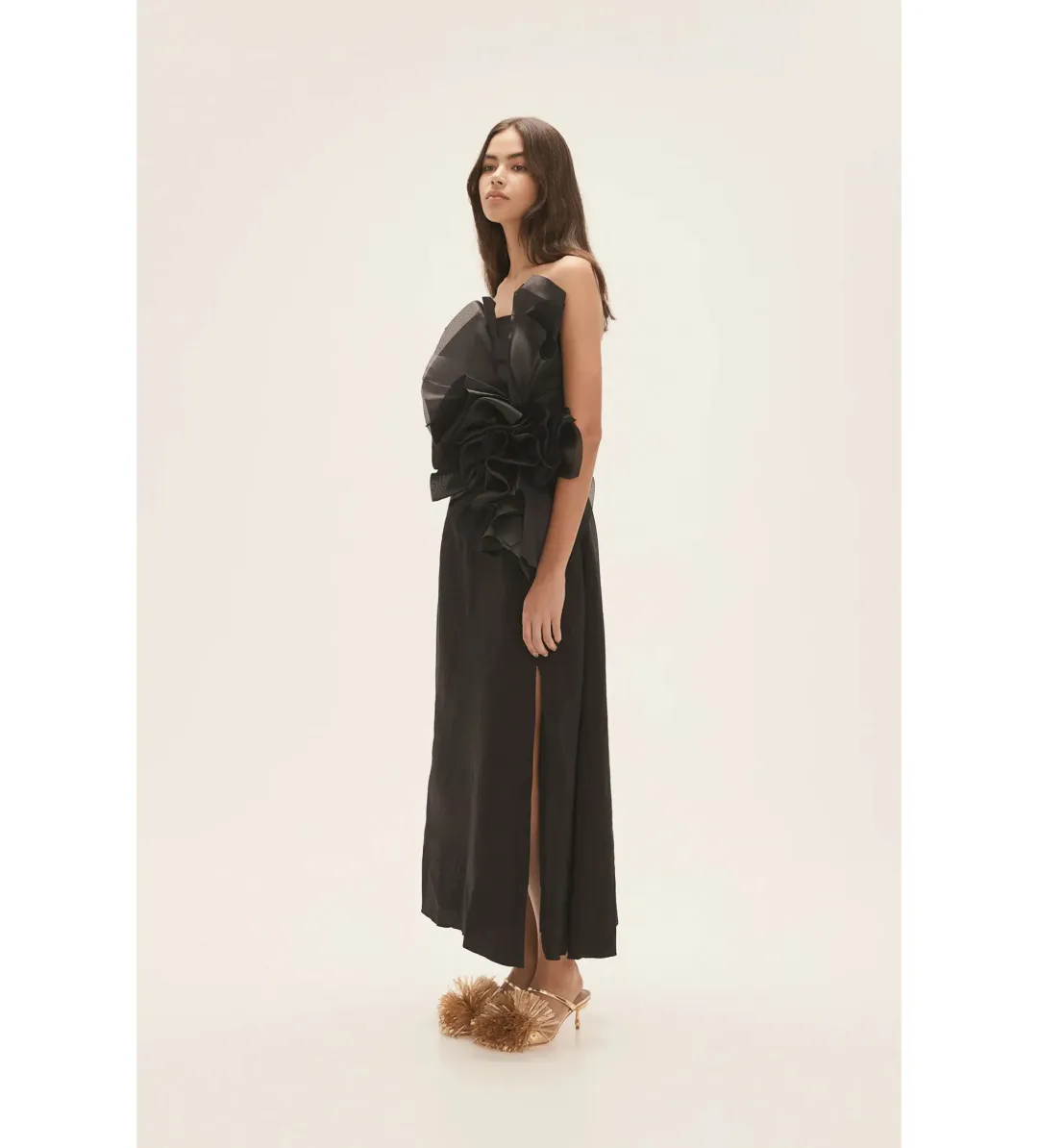 Aje Energy Midi Dress in Black Size AU 8 for rent on The Volte - main image